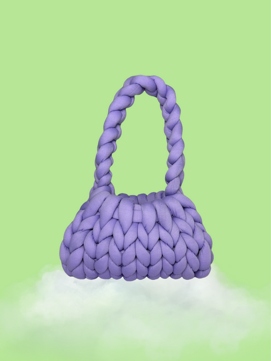 Medium Chunky Knit Bag - Lavender