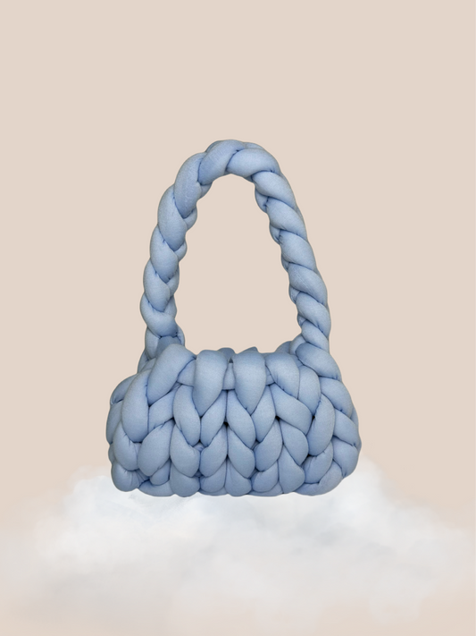 Mini Chunky Knit Bag - Sky