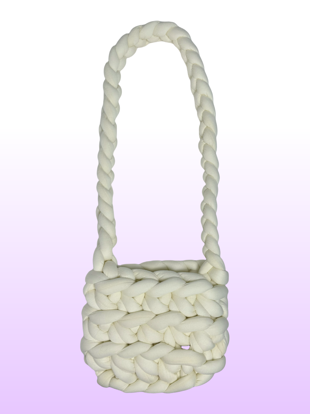 Messenger Chunky Knit Bag - Cream